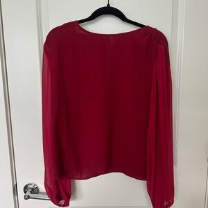Red Women's Long Sleeve Blouse